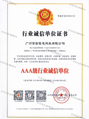 行業(yè)誠(chéng)信單位證書(shū)